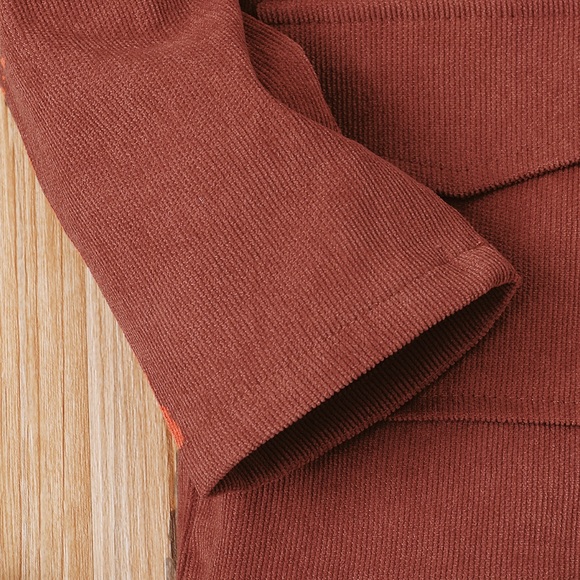 NWOT Boys Corduroy Shirt with Pockets. Size 5 - 6 Y Color Rust - Picture 3 of 6